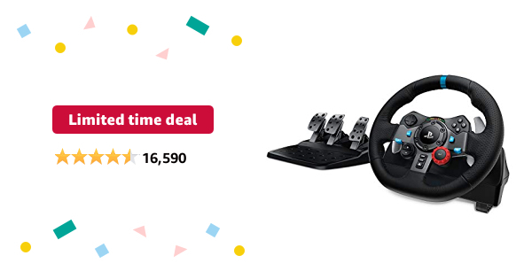 Limited-time deal: Logitech G29 Driving Force Racing Wheel and Floor Pedals, Real Force Feedback, Stainless Steel Paddle Shifters, Leather Steering Wheel Cover for PS5, P - $229.99