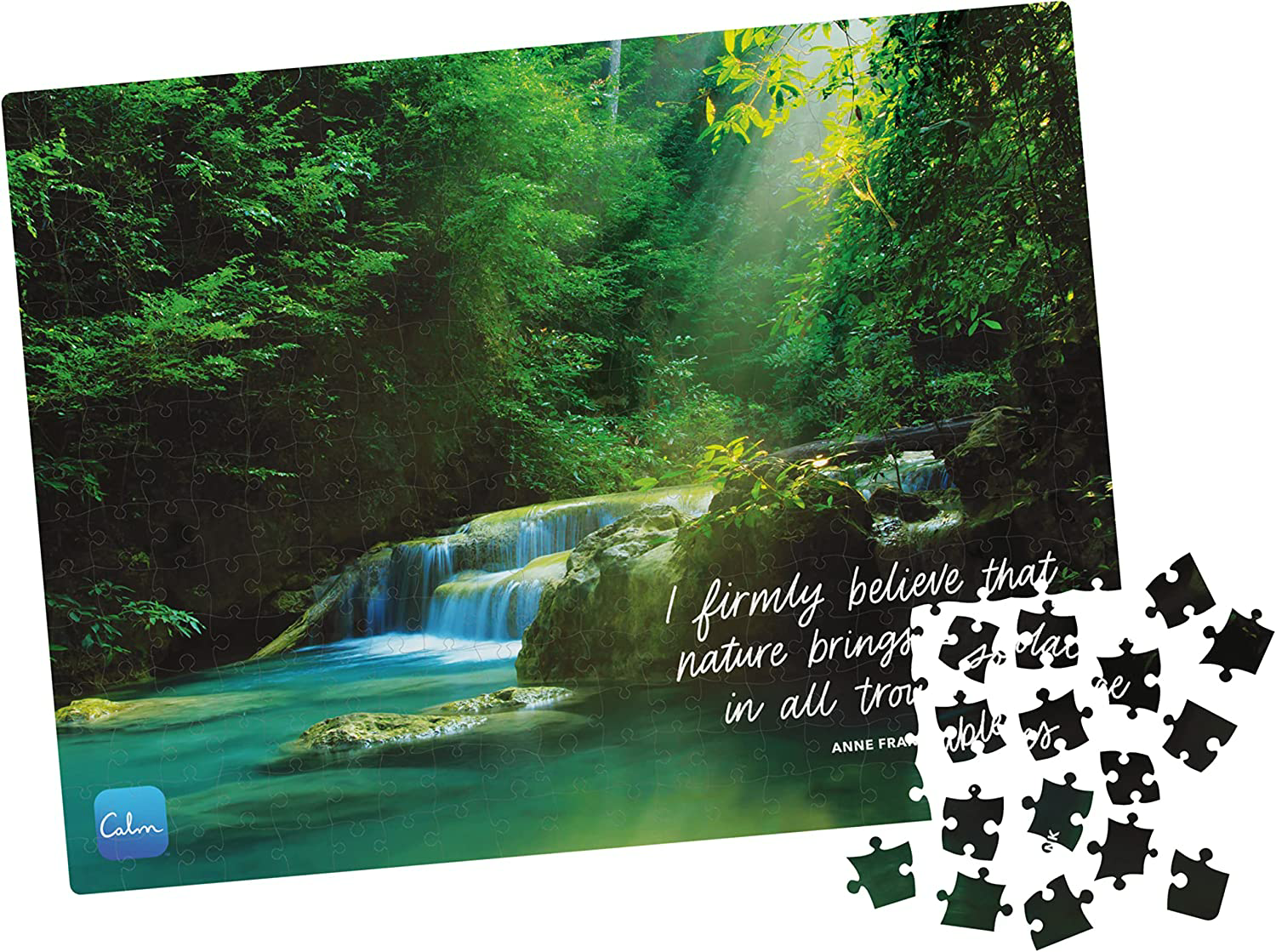 300-Piece Calm Jigsaw Puzzle for Relaxation, Stress Relief, and Mood Elevation, for Adults and Kids Ages 8 and up, Hidden Waterfalls $3.86