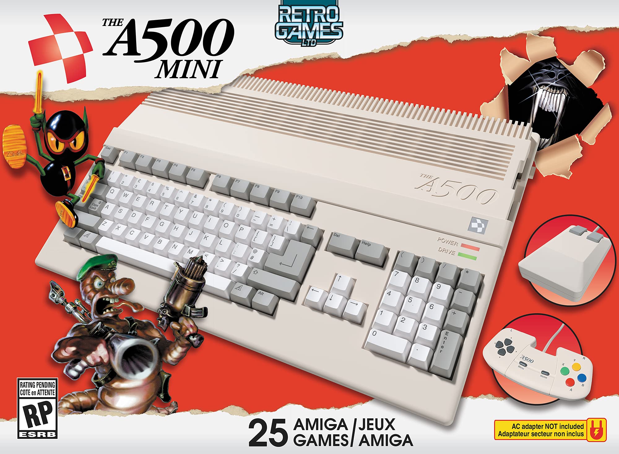 Retro Games A500 Mini Gaming Console w/ 25 Amiga Games $90