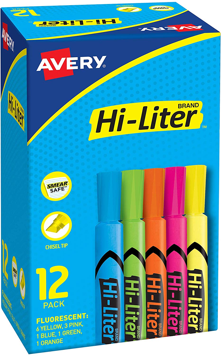 Avery Hi-Liter 12 Pack Assorted Colors $2.93 or 24 Pack for $5.03 Amazon Free Prime Ship or on $25+