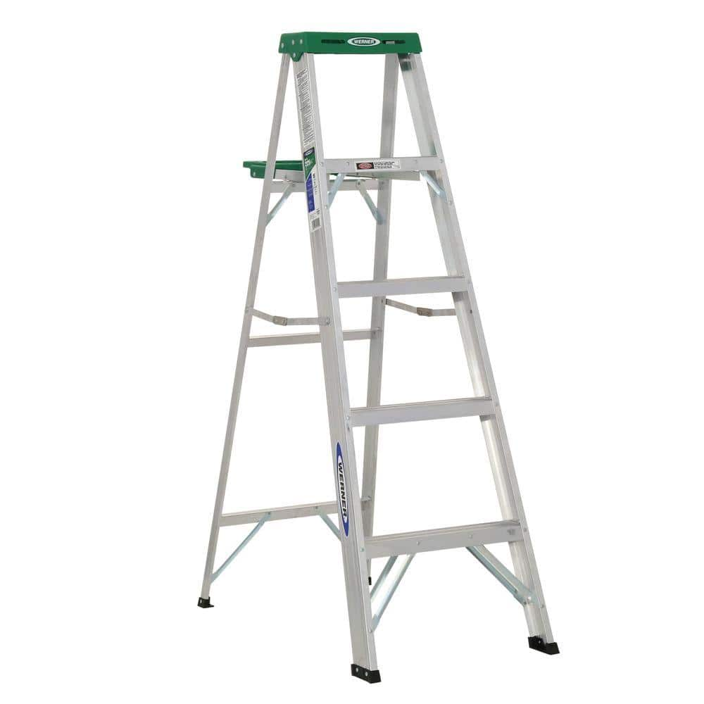 Werner 5 ft. Aluminum Step Ladder with 225 lb. Load Capacity Type II Duty Rating 355 - The Home Depot $29.88