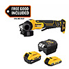 DEWALT - 20V MAX XR Lithium-Ion Cordless Brushless 4.5 in. Angle Grinder with eClutch plus 5Ah and 2Ah Batteries and Charger $199