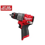 Milwaukee M12 FUEL 12V Lithium-Ion Brushless Cordless 1/2 in. Drill Driver (Tool-Only) for $80, with 2.5Ah HO battery for $49 [PRORATED BUNDLE total $129]
