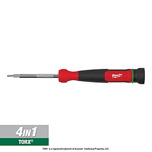 YMMV in store: Milwaukee 4-in-1 TORX Tamperproof Precision Multi-Bit Screwdriver $2.73