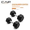 CAP Barbell 50lb Coated Hex Dumbbells(chrome handle), 25x2 (36% off) $38.88