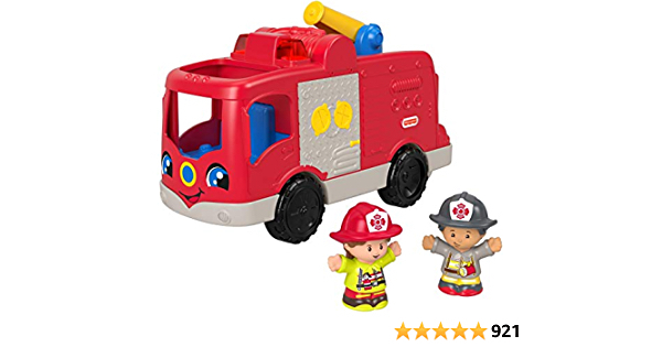 Fisher-Price Little People Helping Others Fire Truck, musical toy fire engine with figures for toddlers and preschoolers ages 1-5 years - $6.99
