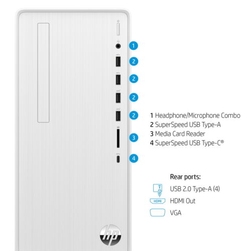 HP Pavilion Desktop Intel Core i5-12400 12GB 512GB SSD WIFI BT W11 (Refurbished)