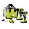 Home Depot - Ryobi 2 Tool Combo Kit - Brushless Impact Driver + Drill + 2 batteries + charger - bag $100