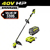 Ryobi 40V HP Brushless Whisper Series Cordless String Trimm…