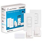 Lutron Caseta Deluxe Smart Dimmer Switch (2 Count) Kit with Caseta Smart Hub | Works with Alexa, Apple Home, Ring, Google Assistant | P-BDG-PKG2W | White - $97