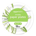 Amazon Basics Everyday Paper Plates, 10 Inch, Disposable, 150 Count - $12.33