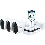 Arlo - Pro 4 Spotlight Camera Security Bundle - 3 Wire-Free Cameras Indoor/Outdoor 2K with Color Night Vision (12 pieces) - White $199.99