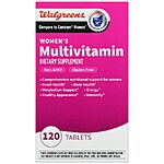Walgreens: Men's or Women's Walgreens Brand Multivitiamins 240ct (2 x 120) $9, free store pu w/$10 minimum