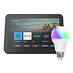 Echo Show 8 (3rd Gen) bundle with Amazon Basics Smart Color Bulb
