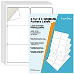 $4.54 MaxGear 8.5&quot; x 11&quot; Full-Page Sticker Paper for Inkjet or Laser Printer, Shipping Address Labels Paper, Matte White Paper Sheets, Strong Adhesive, Dries Quickly - $4.54