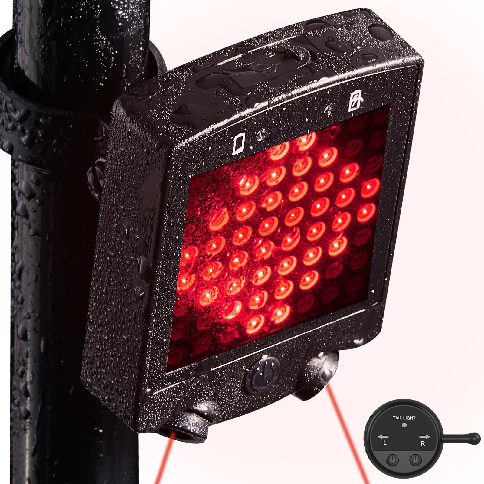 $11.99 Zacro Bike Tail Light with Turn Signals, Laser Drive LED Bike Rear Light with Remote Control,r USB Rechargeable, [Upgrade 8 Flashing Modes]