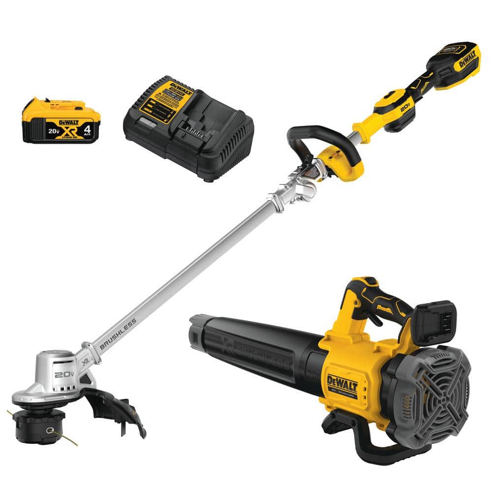 20V MAX Cordless Battery Powered String Trimmer & Blower Combo Kit with (1) 4 Ah Battery & Charger $249