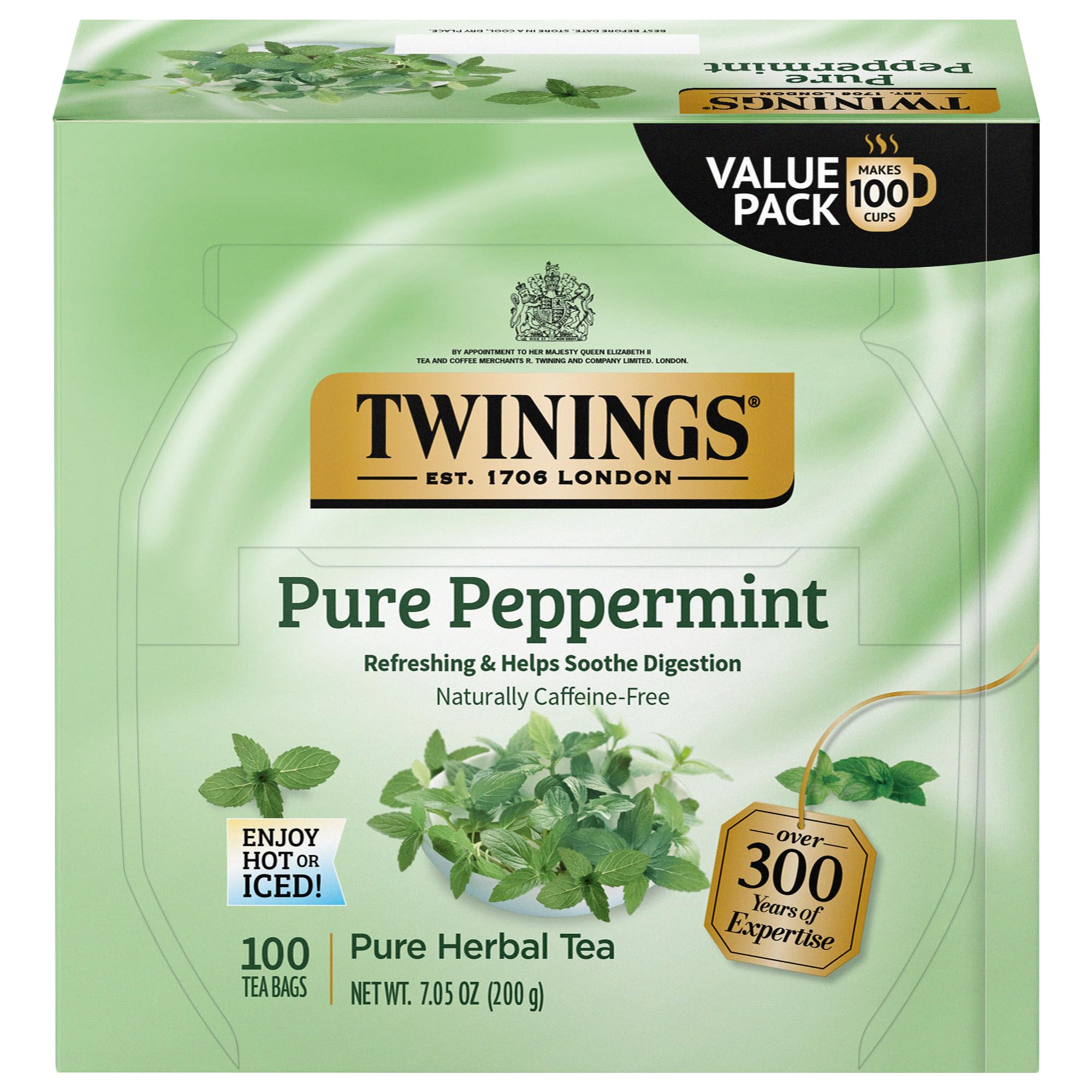 Twinings Pure Peppermint, 100 Individually Wrapped Tea Bags, Fresh Minty Flavour, Naturally Caffeine Free, 100 Count 13.98 $13.28