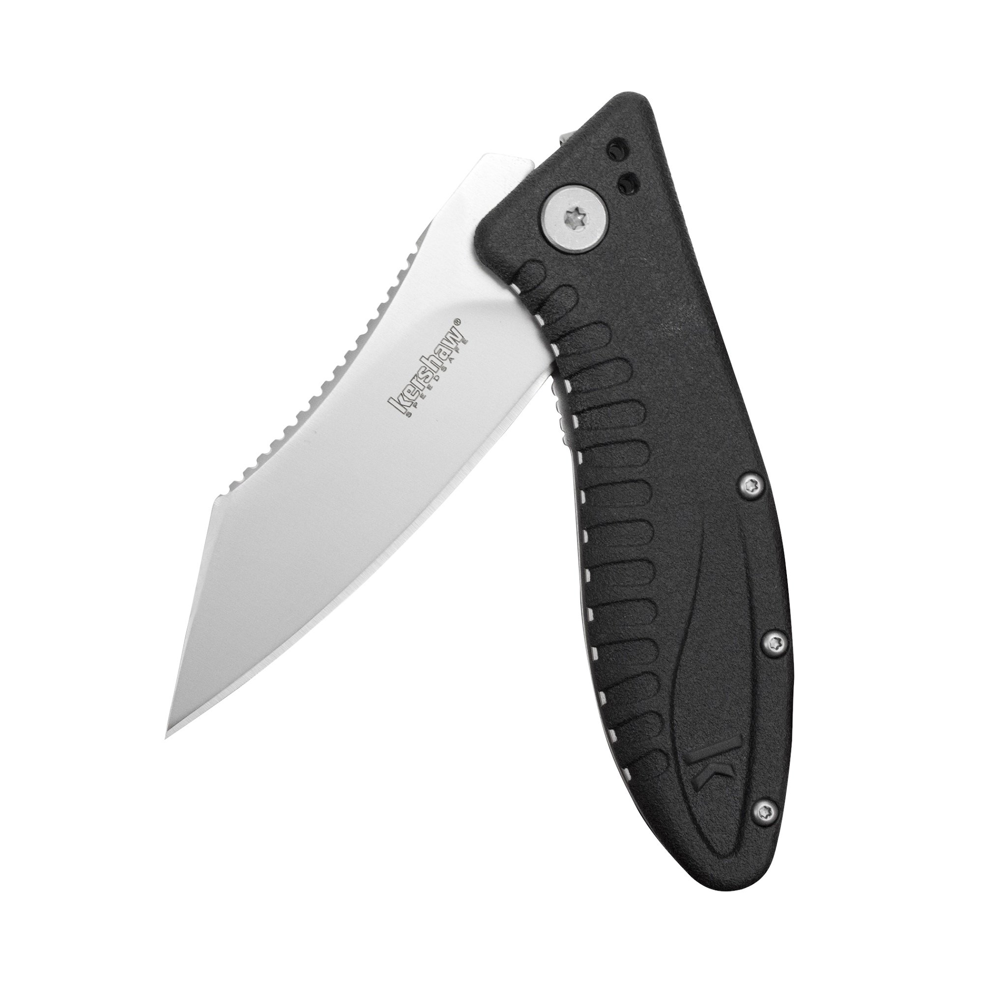 Kershaw Grinder Pocket Knife, 3.25" 4Cr13 Steel Clip Point Blade, Spring Assisted Opening EDC Folding Utility Knife,Black - $23.27