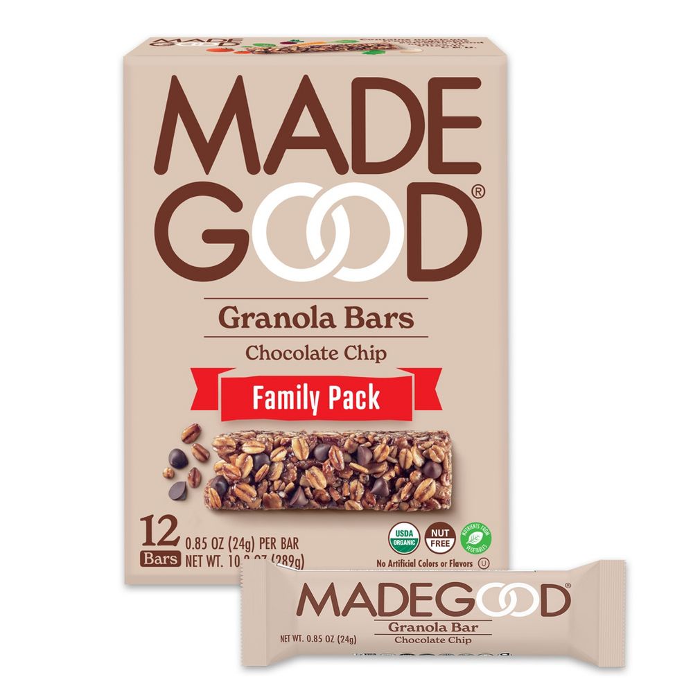 MadeGood Chocolate Chip Granola Bar - 10.2oz/12ct 2 for $7 or Birthday cake flavor 10ct 2 for $7