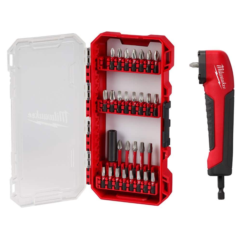MilwaukeeSHOCKWAVE 30 piece Impact-Duty Alloy Steel Drill and Screw Driver Bit Set with Right Angle Adapter, $26.97, FS, Home Depot $26.97