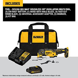 DeWalt XR 20volts 3 speed Oscillating tool w/ accessories $99.00