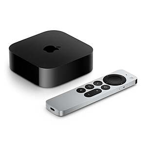 Apple TV 4K 128GB (3rd gen) Wi-Fi + Ethernet, MN893LL/A, 2022 - $129.99