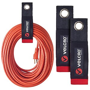 YMMV 2 pack VELCRO Brand 18 Inch Black Grommets EASY HANG Extension Cord Strap 2in x 18in Hook loop fastener 100-lb Weight Capacity, $2.72, Lowe's