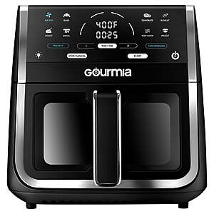 8-qt Gourmia Digital Window Air Fryer w/ 8 One-Touch Cooking Functions (Black)  + Free Shipping