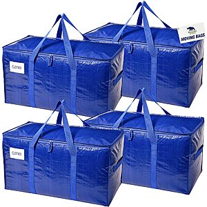 Heavy Duty Extra Large Moving Bags, 50lb, 4 Pack $11.99