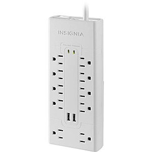 Insignia 10 Outlet / 2 USB-A 2700 Joules Surge Protector $17.99 @Best Buy