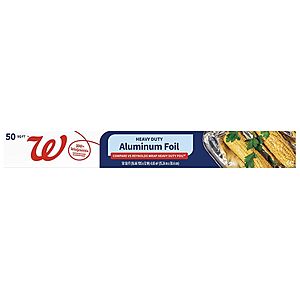 Walgreens: 50 sq ft Aluminum Foil or 200 sq ft Plastic Wrap B1G1 Free + $10 Min for Pickup
