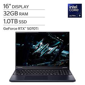 Acer Predator Helios Neo 16" AI Gaming Laptop for $1549.99 plus $14.99 shipping $1564.98