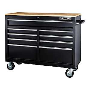 Harbor Freight Stores: 46" Yukon 9-Drawer Mobile Storage Cabinet w/ Solid Wood Top $300 (In-Store Only)