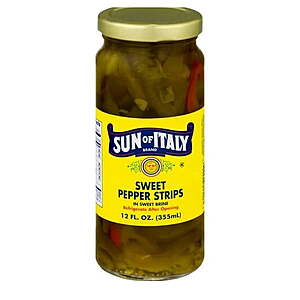 YMMV Food Lion stores closeout Sun of Italy jar'red sweet pepper strips, $1.12 each