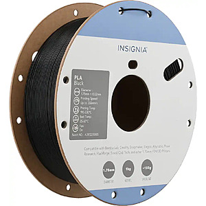 1kg 1.75mm Insignia PLA 3D Printer Filament (Black or White) $9 & More + Free S&H