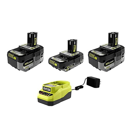 ONE+ 18V Lithium-Ion HIGH PERFORMANCE Starter Kit with 2.0 Ah Battery, (2) 4.0 Ah Batteries, and Charger $113