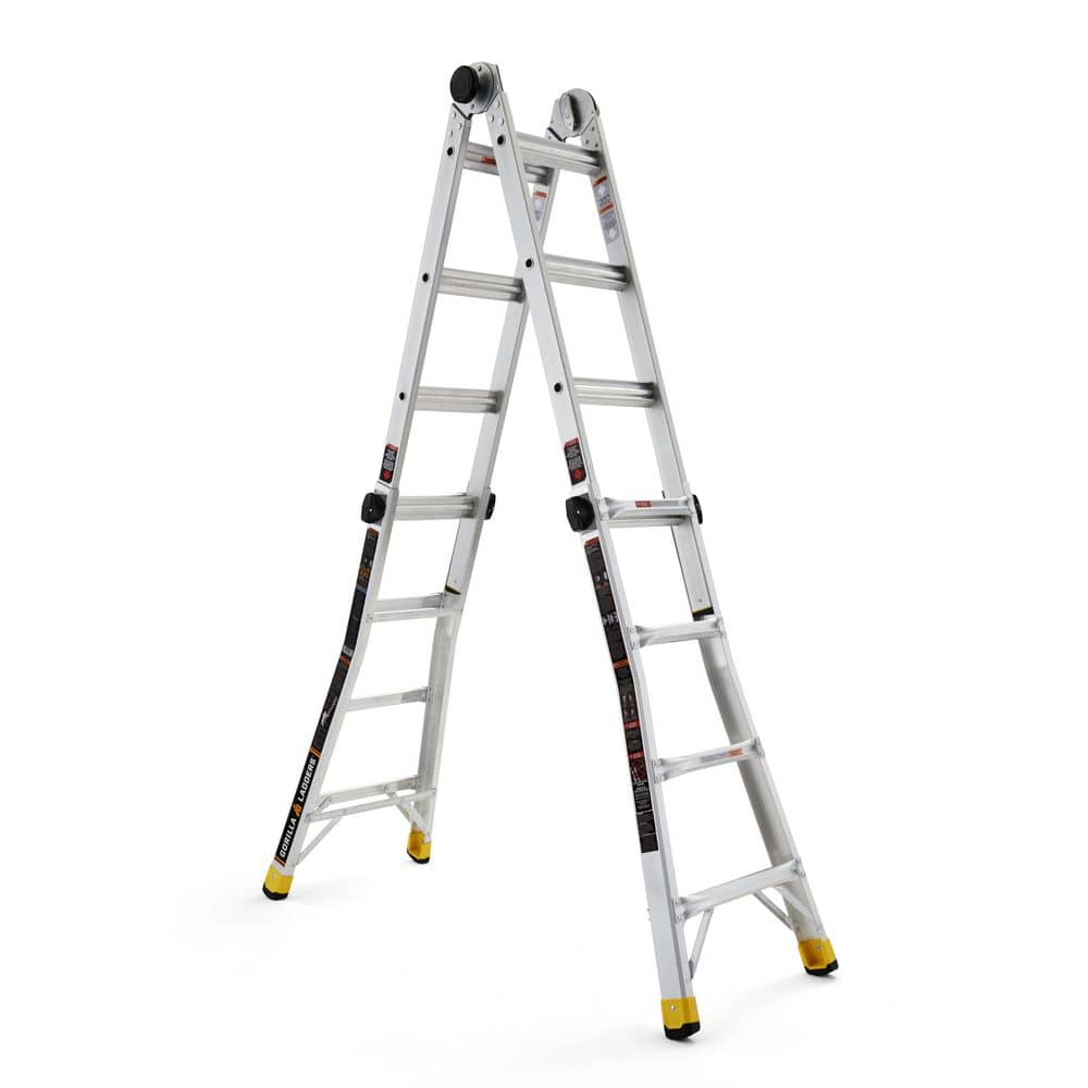 Gorilla Ladders 18 ft. Reach MPXA Aluminum MultiPosition Ladder with