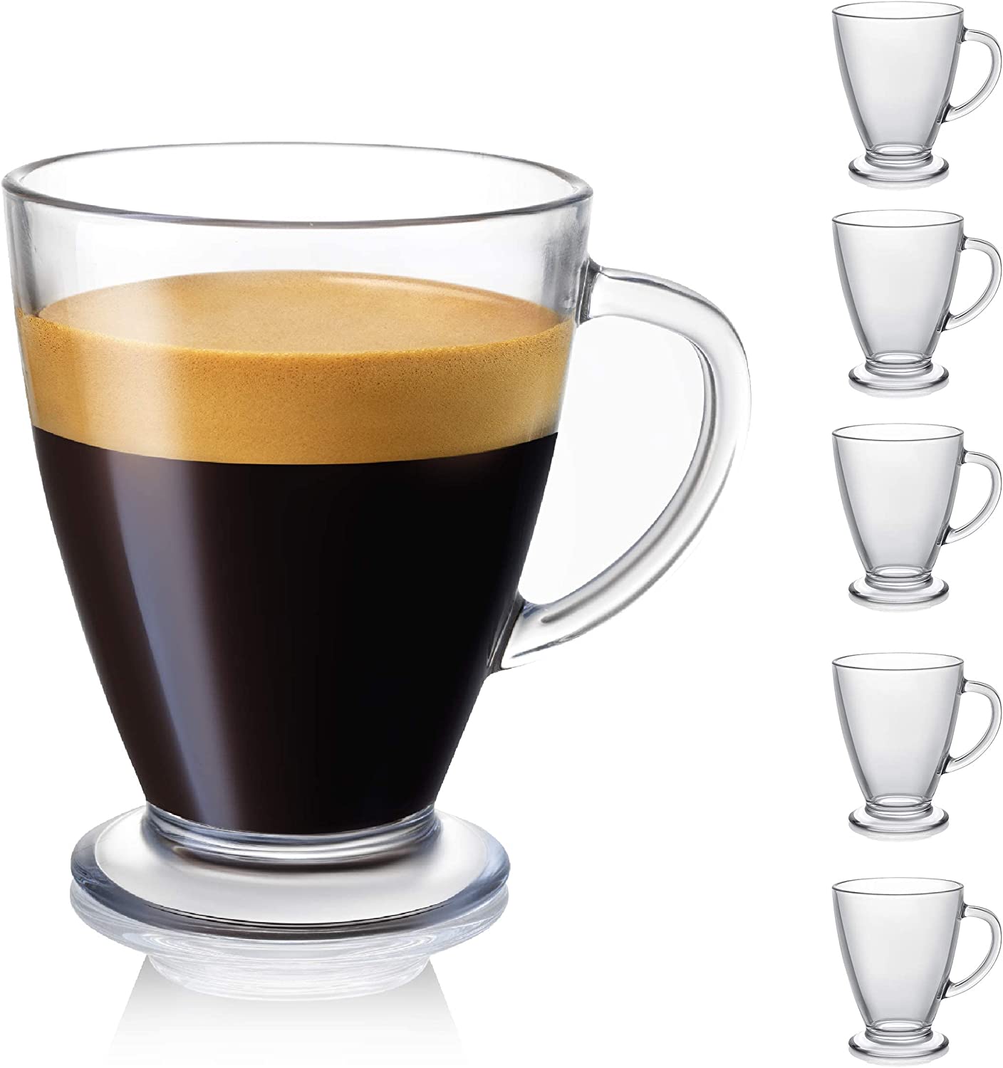 6-Pack JoyJolt clear glass Declan Coffee Mugs (15 oz) $14.95 at Essential Products USA via Amazon