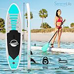 SereneLife Inflatable Stand Up Paddle Board (6 Inches Thick) with Premium SUP Accessories &amp; Carry Bag For $159.07