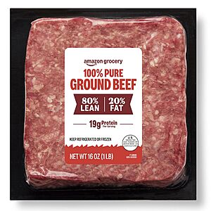 Prime Members in Select Locations: 1-Lb Amazon Grocery Ground Beef (80/20) $2 + Free S&H on