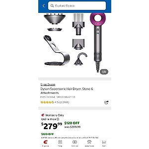 Dyson Supersonic Hair Dryer 279.99 Costco