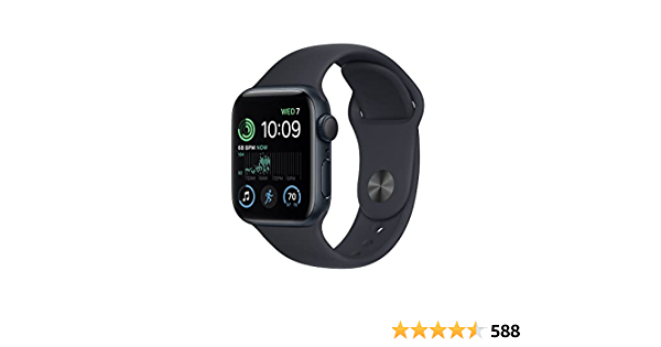 Apple Watch SE (2nd Gen) [GPS 40mm] Smart Watch w/Midnight Aluminum Case & Midnight Sport Band - S/M. Fitness & Sleep Tracker, Crash Detection, Heart Rate Monitor, Retina - $229