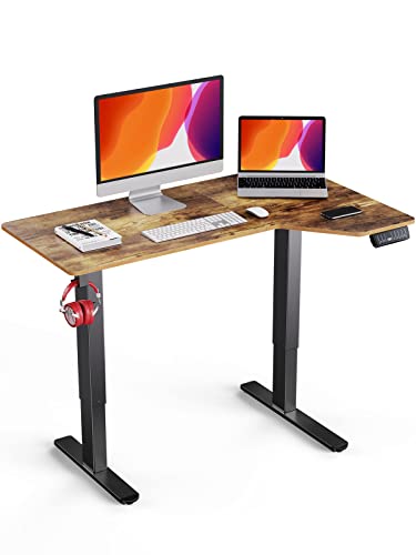 30% off Totnz Memory Electric Height Adjustable Sit Stand Up Desk, Computer Workstation L Shape, 55 x 34 Inch, $209.99