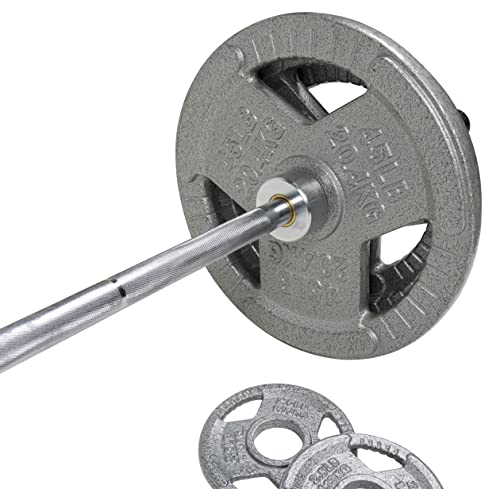 BalanceFrom Cast Iron Olympic Weight Including 7FT Olympic Barbell, 300-Pound Set, Multiple Packages $382.24