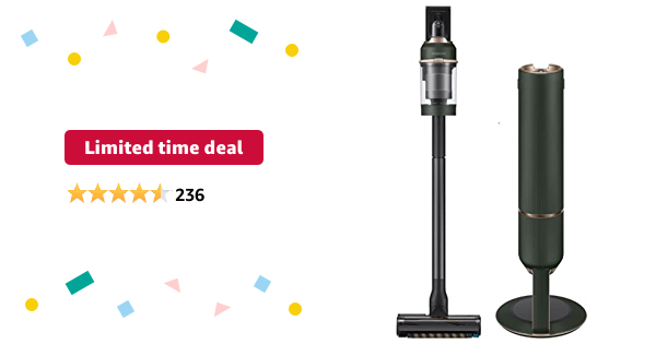 Limited-time deal: SAMSUNG BESPOKE Jet Cordless Stick Vacuum Cleaner with All In One Clean Station, Powerful Floor Cleaning for Carpet, Hardwood, Tile, Lightweight, HEPA  - $430.74