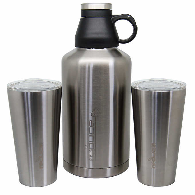 Costco - Reduce Double Wall 64oz Growler & 2 pk Steel Pint ...