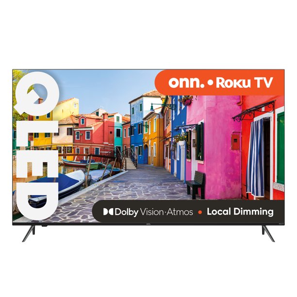 onn. 65” QLED 4K UHD (2160p) Roku Smart TV with Dolby Atmos, Dolby Vision, local dimming 60hz $398 at Walmart