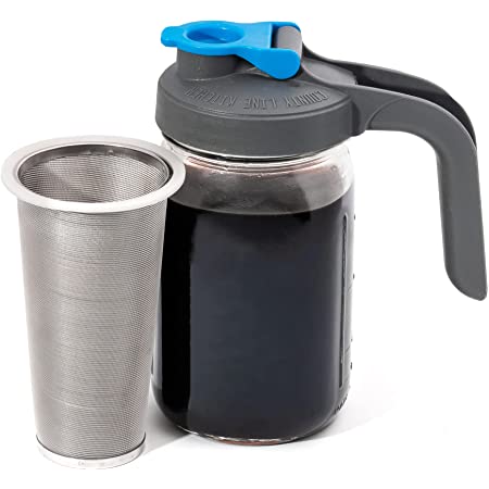 County Line Kitchen - Cold Brew Mason Jar Iced Coffee Maker w/ Flip Cap Lid With Handle - $18.36 @ Amazon