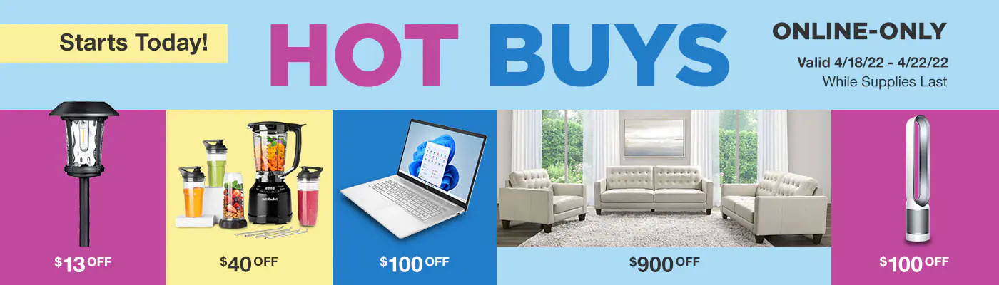 Costco Online Only Hot Buys. Valid through 4/22.